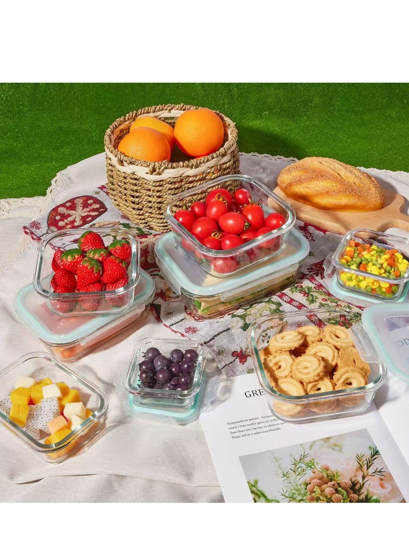 15 Pack Glass Food Storage Containers with Lids, Glass Meal Prep Containers Set with Leak Proof Lids, Airtight Lunch Container for Kitchen, Microwave, Oven, Freezer, Dishwasher Safe - Image 4