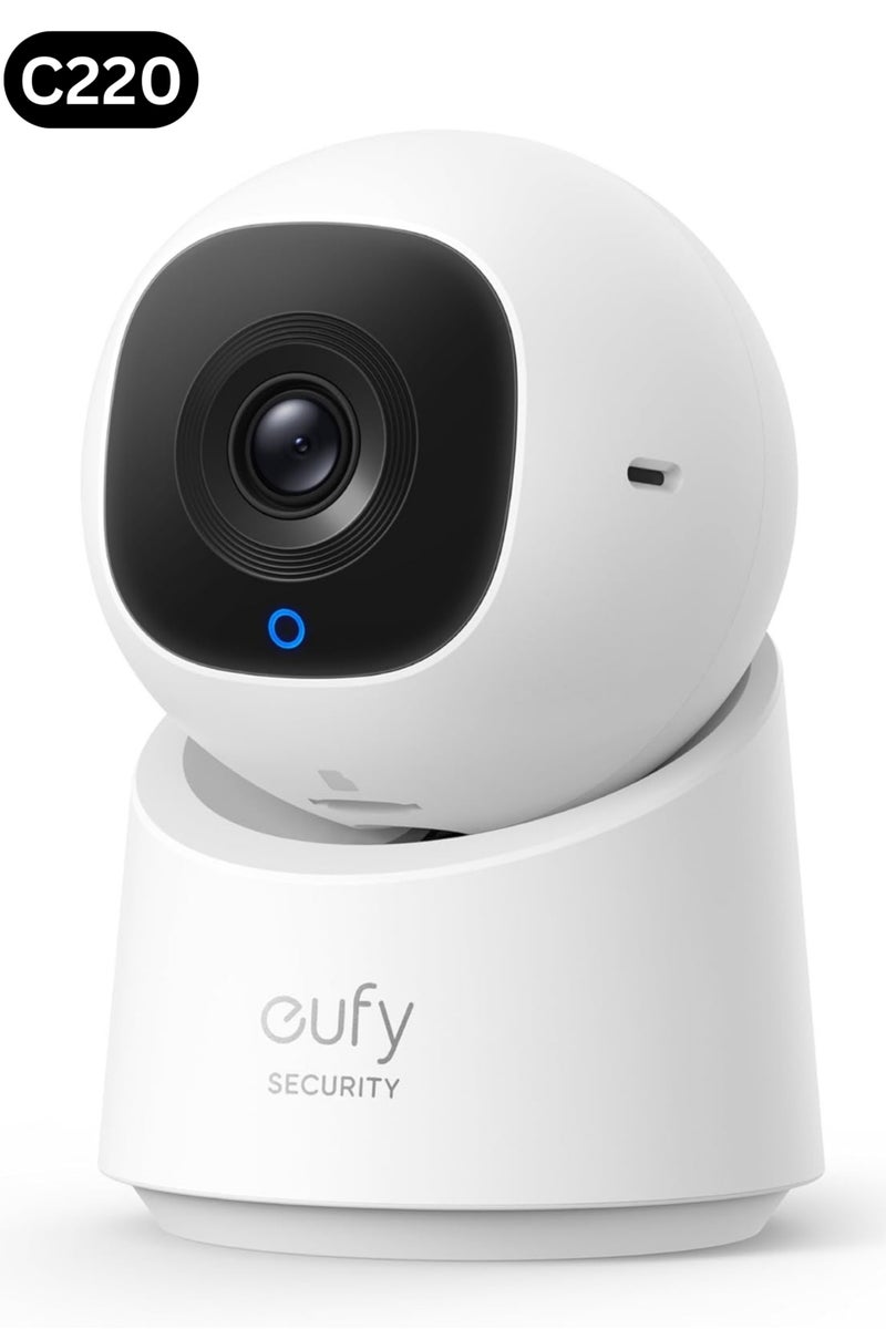 eufy Security Indoor Cam C220, 2K Resolution Security Camera with 360° PTZ, Plug-in Security Indoor Camera with 2.4G Wi-Fi, Human/Motion AI, Night Vision, AI Tracking, HomeBase S380 Compatible - Image 1