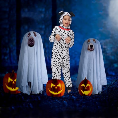 Sincere Party Dalmatians Onesie Costume for Kids,Made of Fleece Spotted Dog Onesie Dress Up S(4-6) - Image 3