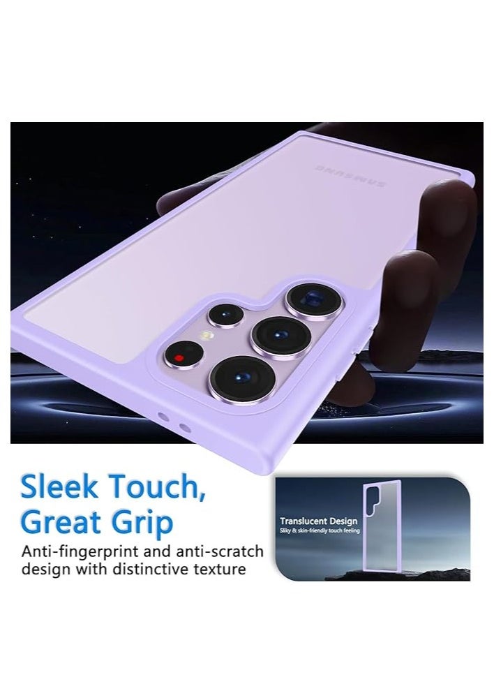 YoYoTech Designed for Samsung Galaxy S24 Ultra Case 6.8", [Top Grade Protection][Ultimate Silky Touch] Translucent Matte Hard Back & Soft Bumper Case for Galaxy S24 Ultra Case-Purple  - Image 2