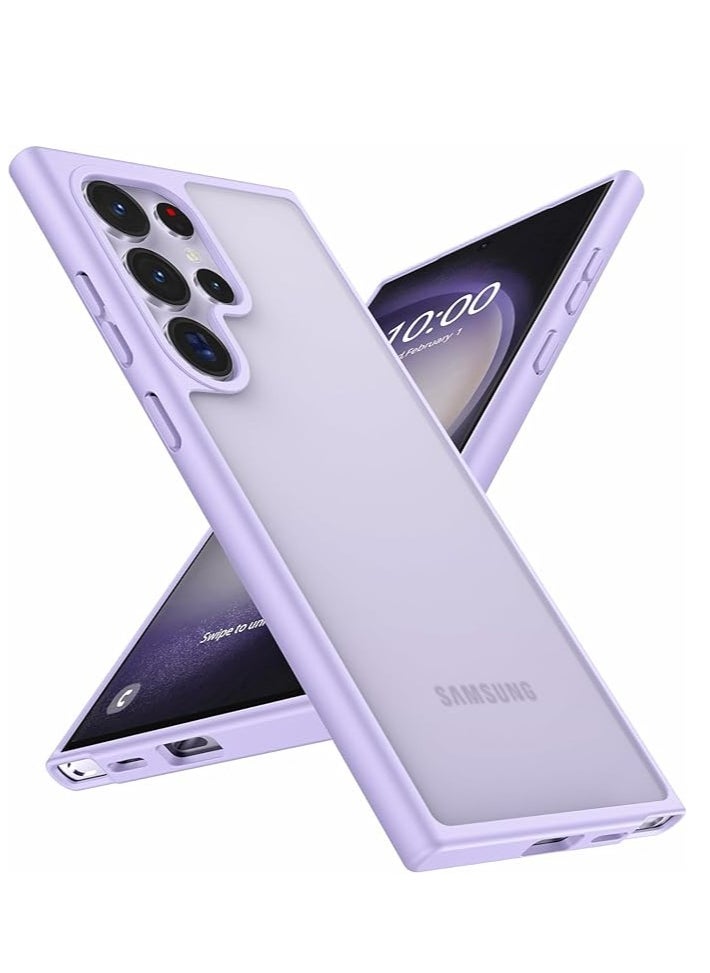 YoYoTech Designed for Samsung Galaxy S24 Ultra Case 6.8", [Top Grade Protection][Ultimate Silky Touch] Translucent Matte Hard Back & Soft Bumper Case for Galaxy S24 Ultra Case-Purple  - Image 1