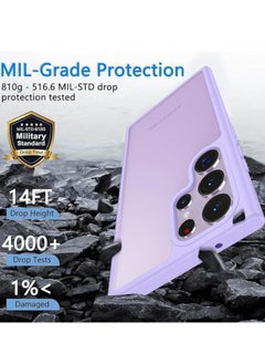 YoYoTech Designed for Samsung Galaxy S24 Ultra Case 6.8", [Top Grade Protection][Ultimate Silky Touch] Translucent Matte Hard Back & Soft Bumper Case for Galaxy S24 Ultra Case-Purple  - Image 4