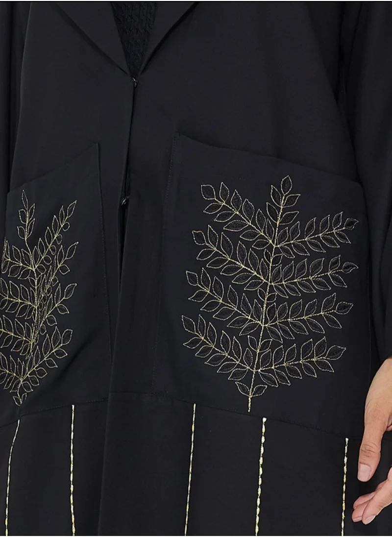Rosette Abaya Abaya with gold embroidery