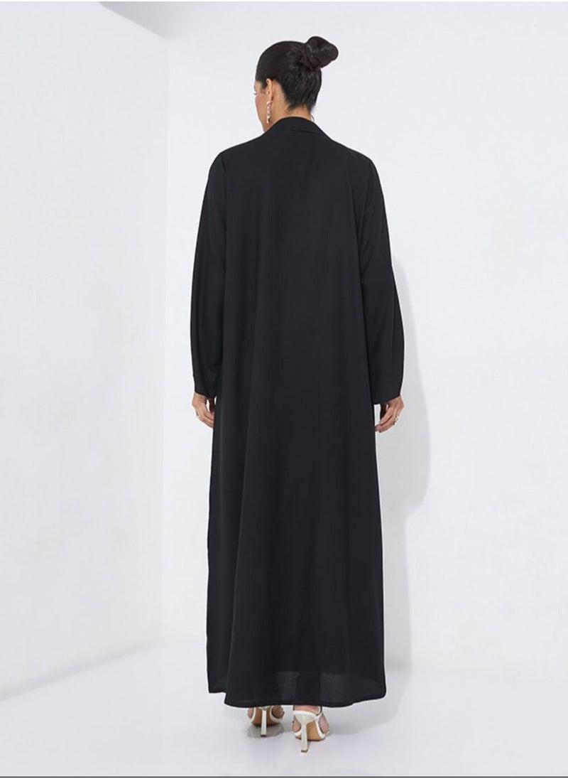 Rosette Abaya - Abaya with gold embroidery - Image 1