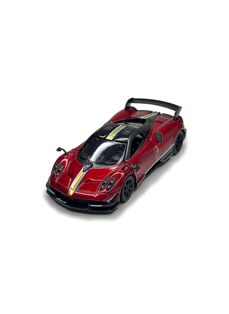 Kinsmart 1:38 Scale Door Openable Pull Back Action 2016 Pagani Huayra BC with Printing Diecast Alloy Metal Car  - Image 1
