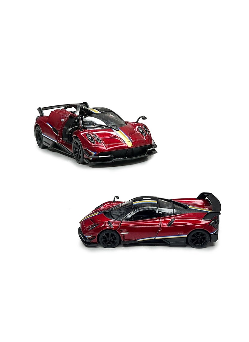 Kinsmart 1:38 Scale Door Openable Pull Back Action 2016 Pagani Huayra BC with Printing Diecast Alloy Metal Car  - Image 3
