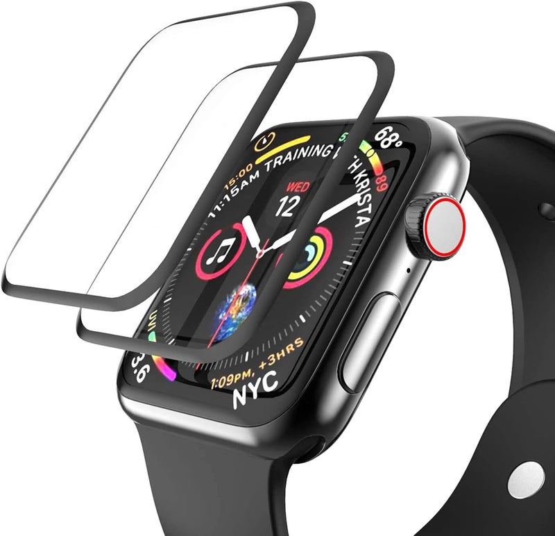 ايوونو [عبوتان] واقي شاشة زجاجي مقوى متوافق مع Apple Watch Series 3/2/1 مقاس 42 مم، EWUONU تغطية كاملة ثلاثية الأبعاد [إطار تثبيت سهل] فيلم شفاف عالي الوضوح مقاوم للماء وخالٍ من الفقاعات لساعة iWatch مقاس 42 مم (42 مم) - Image 1