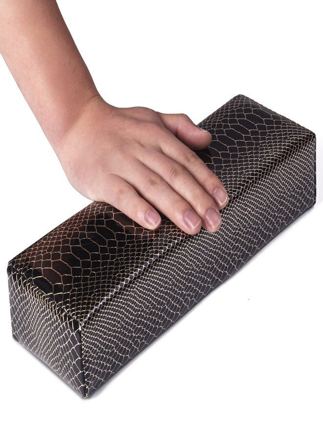 Merterfly Arm Rest for Nails, Easy to Clean Nail Armrest Pillow for Acrylic Nails Sturdy PU Leather Hand Rest Cusion Holder Cute Soft Waterproof for Nail Tech (Black) - Image 1