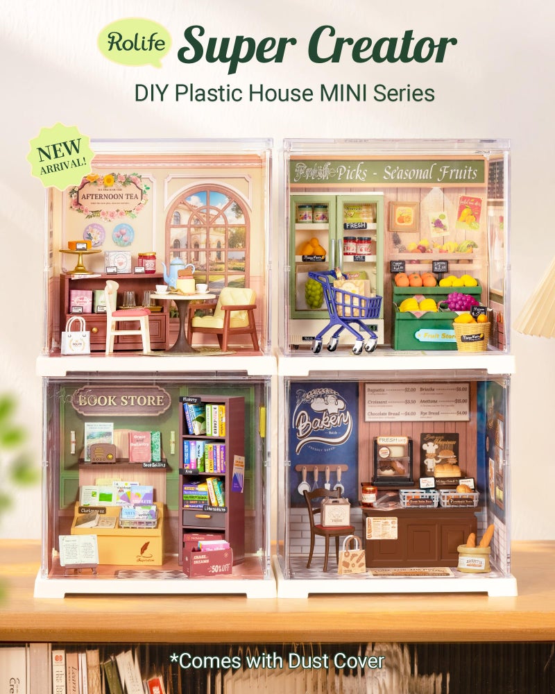 Rolife Super Creator Mini Series Fruits Shop, DIY Plastic Miniature Kits Retail Store Series, Mini Model House Building Set for Teens Aged 14+, DIY Crafts/Hobbies for Adults (Nature Energy Fruits) - Image 2