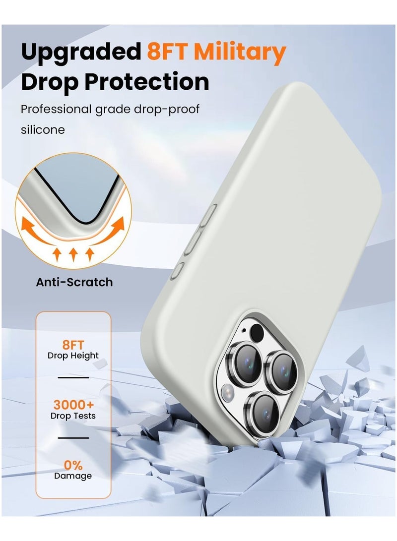 غطاء حماية من سائل السيليكون لهاتف هاتف ايفون 16 برو ماكس 6.9 بوصة أنه جراب هاتف واقٍ كامل الجسم ناعم الملمس كما أنه مضاد للخدش ومقاوم للصدمات مع بطانة من الألياف الدقيقة - Image 5