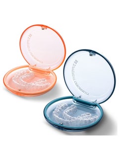 2 Pack Denture Box Denture Case Dental False Teeth Cleaning Box