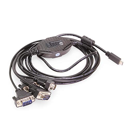 Gearmo 4 Port USB Type-C to Serial Adapter with Per Port LED RX/TX - Image 1