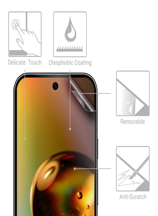 kwmobile Set of 3 Screen Protectors Compatible with Google Pixel 9a - Anti-Glare Anti-Fingerprint Display Films - Matte - Image 2