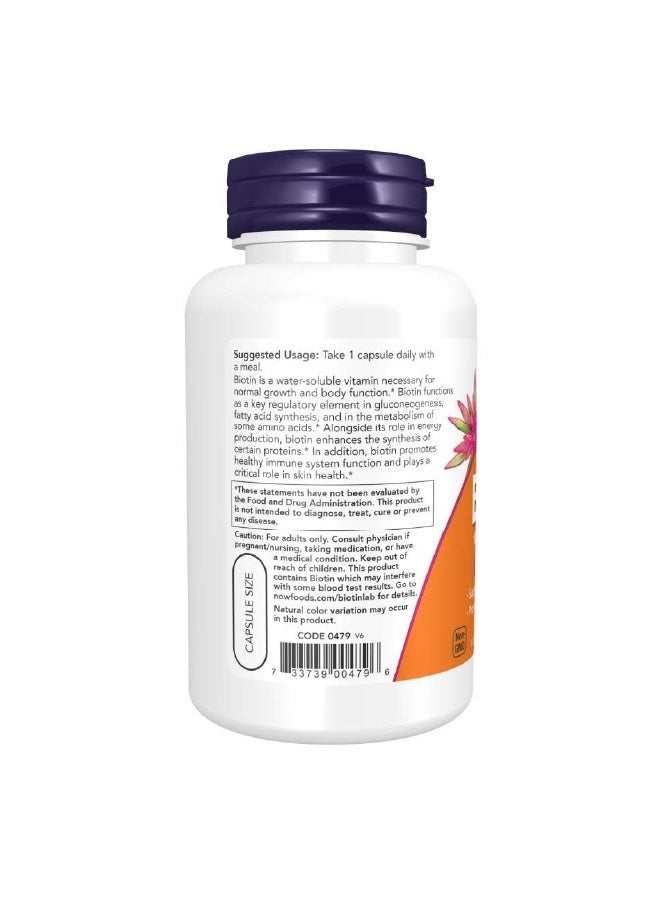 Now Foods Biotin 10 mg - 120 vcaps - Image 3