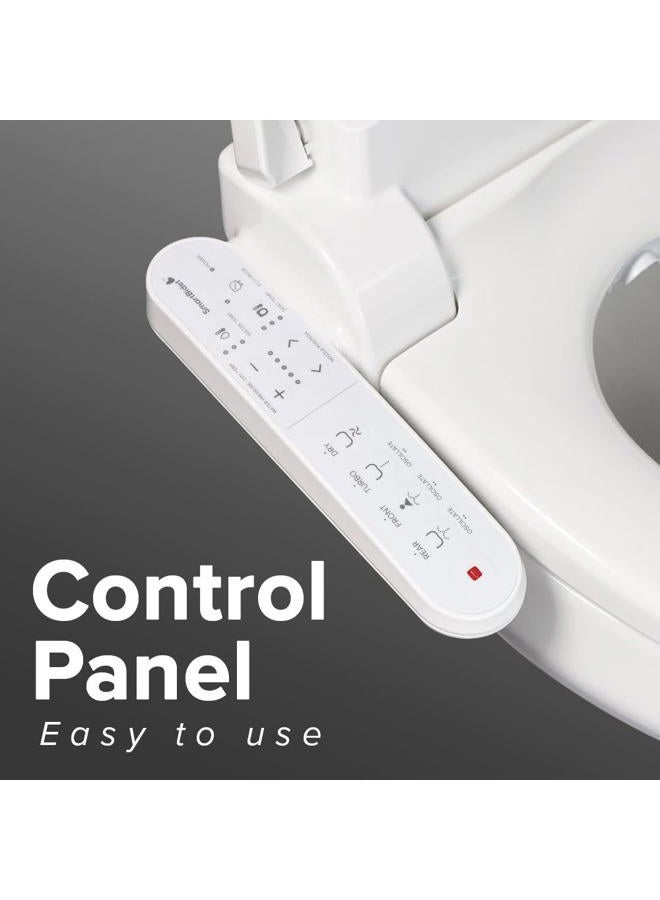 SmartBidet SB-2000WE Electric Bidet Toilet Seat with Heated Seating, Warm Air Dryer, Temperature Control Wash, and Control Panel, Elongated Seating - Image 5