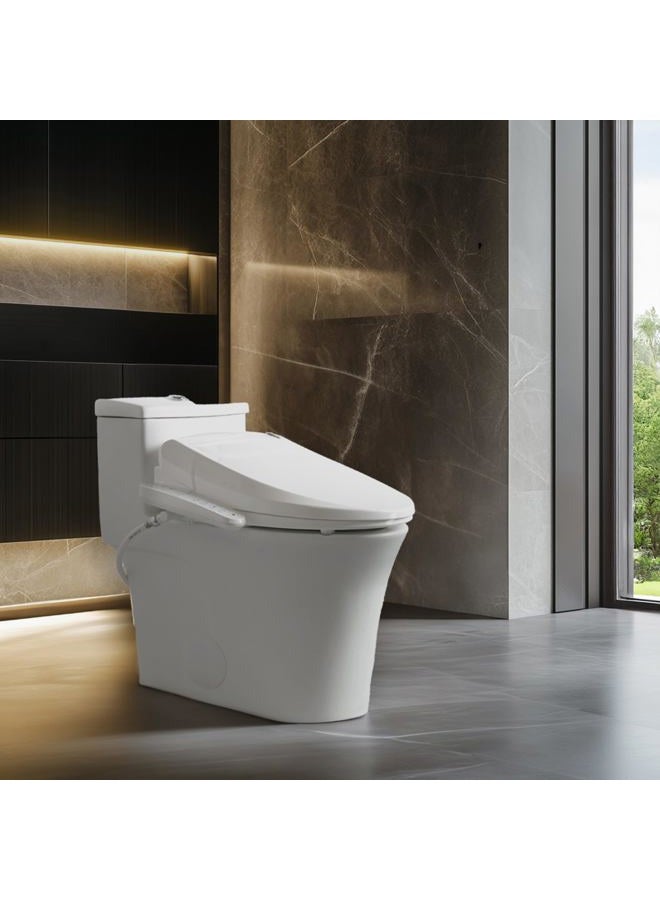 SmartBidet SB-2000WE Electric Bidet Toilet Seat with Heated Seating, Warm Air Dryer, Temperature Control Wash, and Control Panel, Elongated Seating - Image 2