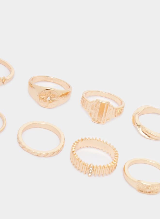 ستايلي مجموعة من 10 خواتم كاجوال - Image 3