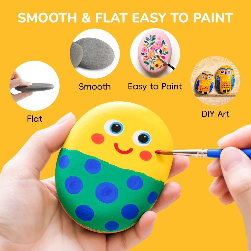 Simetufy Rocks for Painting 40 PCS Bulk 3.3-4.5 Inch, Large River Rocks for Painting, Rock Painting for Kids, Smooth and Flat Painting Rocks for DIY & Arts - Image 5