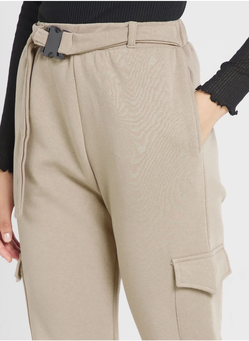 boohoo Belted Pocket Detail Pants
