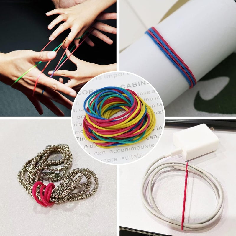 V4L Multicolour Rubber Bands - Durable, Stretchable, and Versatile Elastic Bands for Everyday Use (1 Inch Pack of 500grm) - Image 4