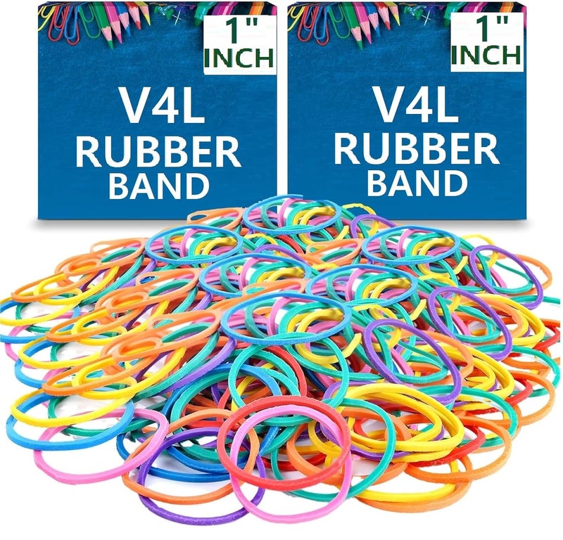 V4L Multicolour Rubber Bands - Durable, Stretchable, and Versatile Elastic Bands for Everyday Use (1 Inch Pack of 500grm) - Image 1