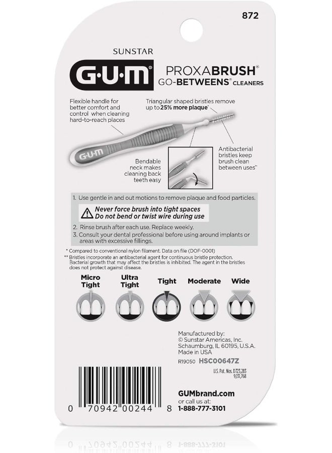 Gum Sunstar Proxabrush Go-Betweens Cleaners, Tight, 10 Count - Image 3