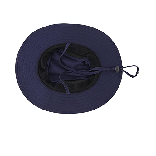 LLmoway Sun Hat for Boys Girls Summer Breathable Quick Dry UV Protection Safari Hat with Strap Navy - Image 3