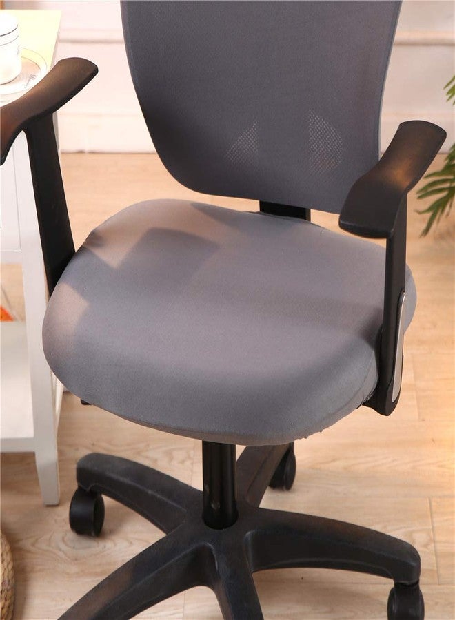 جينزيو غطاء كرسي مكتب الكمبيوتر من جينزيو - غطاء كرسي مكتب عالمي قابل للتمدد مصنوع من قماش البوليستر الواقي والمقسم، رمادي اللون - Image 2