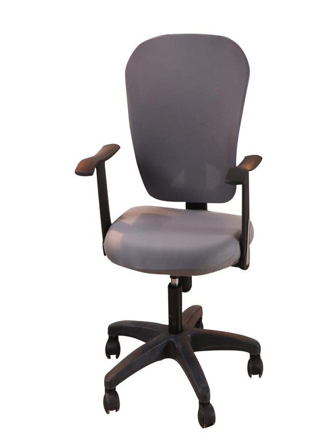 جينزيو غطاء كرسي مكتب الكمبيوتر من جينزيو - غطاء كرسي مكتب عالمي قابل للتمدد مصنوع من قماش البوليستر الواقي والمقسم، رمادي اللون - Image 1