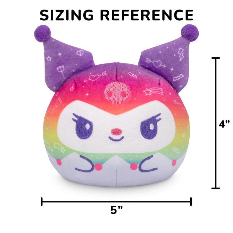 TeeTurtle Reversible Sanrio My Melody and Kuromi Plushie 4-Inch Rainbow Two-Sided Flip Plush Toy with Embroidered Details - Cute Mini Collectible Plush for Kids, Teens, and Adults - Image 4