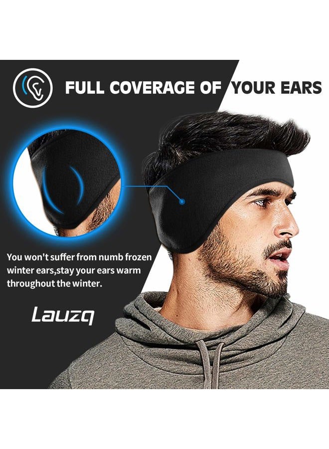 Lauzq Winter Fleece Ear Warmers Muffs Headband for Men Women Kids Ski Running Cycling, One Size - Image 2
