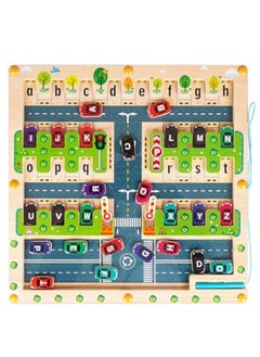 KASTWAVE Magnetic Alphabet Letter Maze Learning Toy, Wooden Puzzle Activity Board, Montessori Fine Motor Skills Toys, Education Toys Preschool Learning Activities, Toddler Fine Motor Skills Toys for Boys Girls  - Image 1