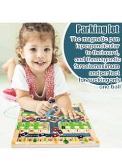 KASTWAVE Magnetic Alphabet Letter Maze Learning Toy, Wooden Puzzle Activity Board, Montessori Fine Motor Skills Toys, Education Toys Preschool Learning Activities, Toddler Fine Motor Skills Toys for Boys Girls  - Image 5