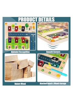 KASTWAVE Magnetic Alphabet Letter Maze Learning Toy, Wooden Puzzle Activity Board, Montessori Fine Motor Skills Toys, Education Toys Preschool Learning Activities, Toddler Fine Motor Skills Toys for Boys Girls  - Image 3