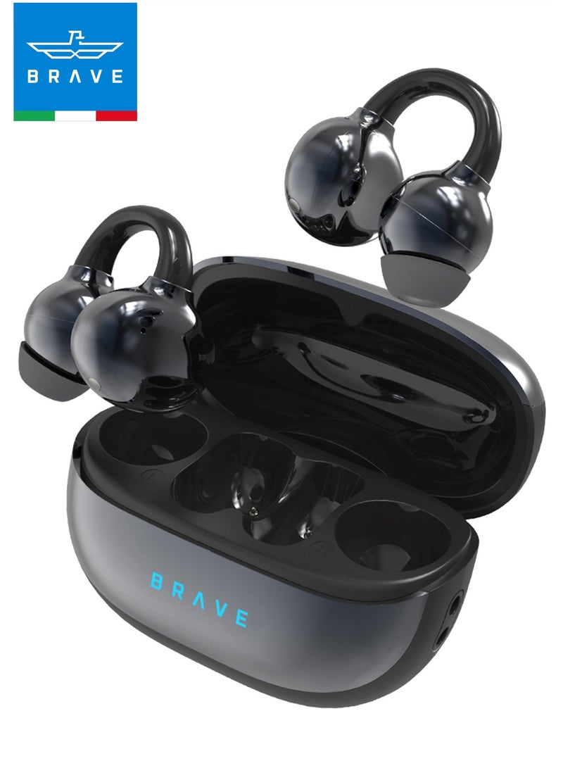 Bluetooth 5.4 Wireless Earbuds with Open-Ear Clip Design - Lightweight Open-Ear Sports Earphones with Charging Case, 12mm Dynamic Drivers, High-Fidelity Sound, Adaptive Comfort Fit for Running, Workout, Gym, Sweat Resistant, Secure Clip Design for All-Day Use