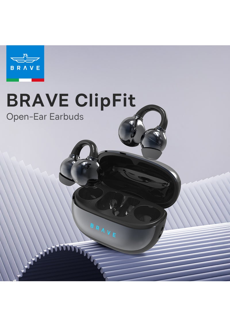 Bluetooth 5.4 Wireless Earbuds with Open-Ear Clip Design - Lightweight Open-Ear Sports Earphones with Charging Case, 12mm Dynamic Drivers, High-Fidelity Sound, Adaptive Comfort Fit for Running, Workout, Gym, Sweat Resistant, Secure Clip Design for All-Day Use
