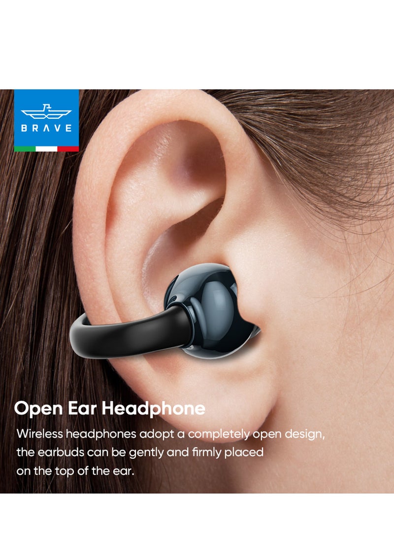 Bluetooth 5.4 Wireless Earbuds with Open-Ear Clip Design - Lightweight Open-Ear Sports Earphones with Charging Case, 12mm Dynamic Drivers, High-Fidelity Sound, Adaptive Comfort Fit for Running, Workout, Gym, Sweat Resistant, Secure Clip Design for All-Day Use