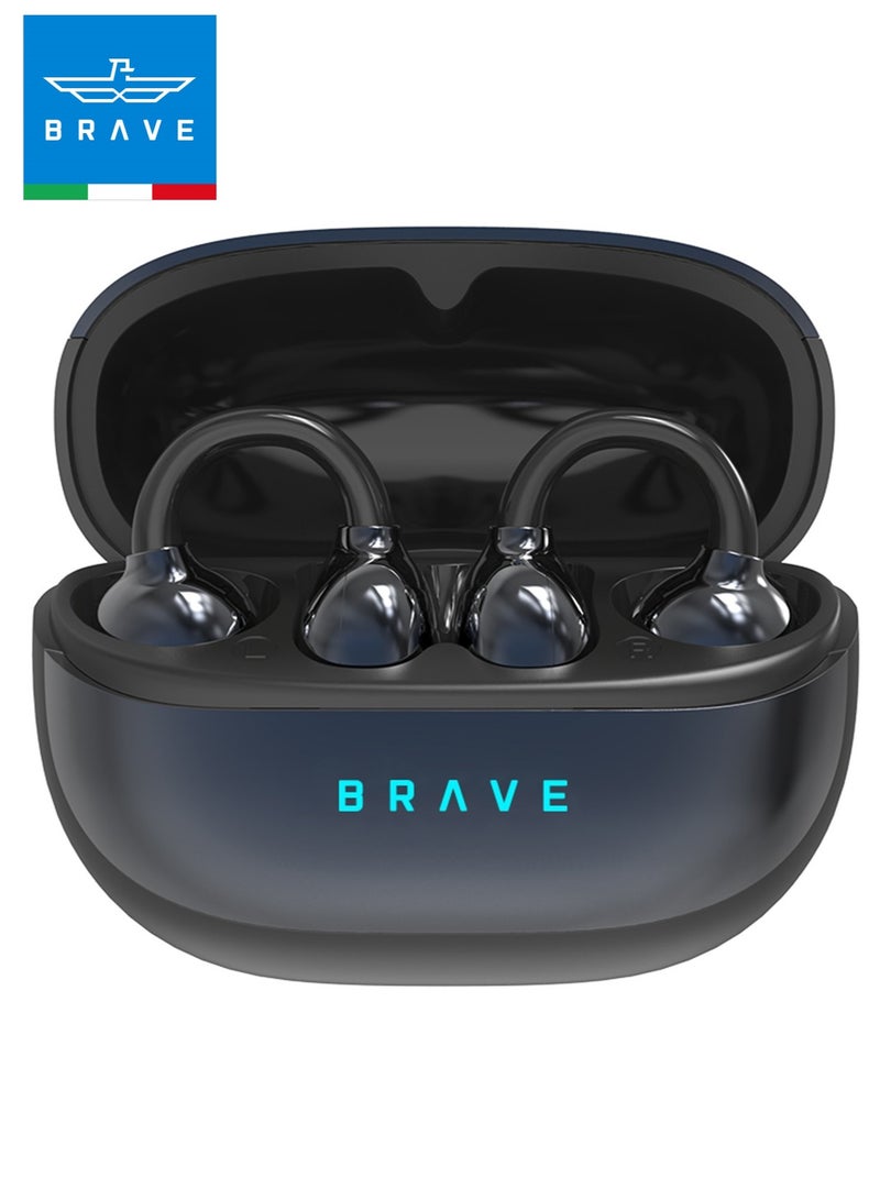 Bluetooth 5.4 Wireless Earbuds with Open-Ear Clip Design - Lightweight Open-Ear Sports Earphones with Charging Case, 12mm Dynamic Drivers, High-Fidelity Sound, Adaptive Comfort Fit for Running, Workout, Gym, Sweat Resistant, Secure Clip Design for All-Day Use