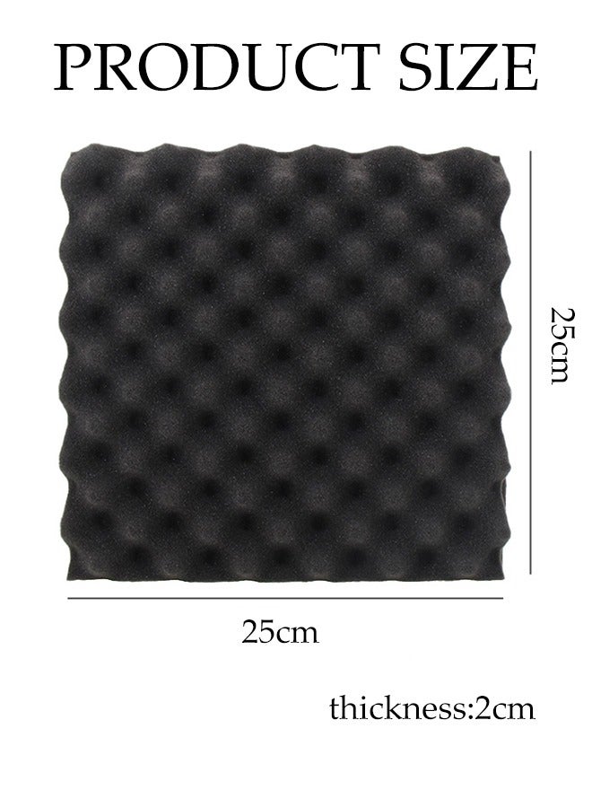 DUNISO 12 Pieces Of Sound-Absorbing Foam, 2X25X25cm, Fast Recovery Sound-Absorbing Board, Home Recording Studio Soundproof Wallboard, Thickened Sound-Absorbing Foam Frangipani Soundproof Cotton, Sound-Absorbing Cotton, Wall Bedroom Piano Room Ktv Indoor, Self-Adhesive, Soundproof Board,Acoustic Panels  - Image 2