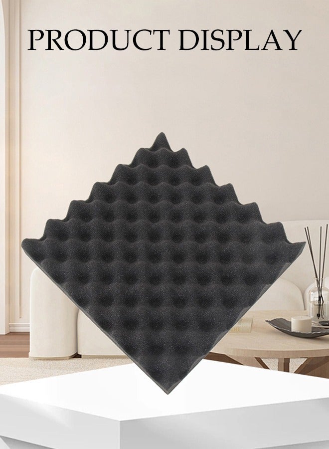 DUNISO 12 Pieces Of Sound-Absorbing Foam, 2X25X25cm, Fast Recovery Sound-Absorbing Board, Home Recording Studio Soundproof Wallboard, Thickened Sound-Absorbing Foam Frangipani Soundproof Cotton, Sound-Absorbing Cotton, Wall Bedroom Piano Room Ktv Indoor, Self-Adhesive, Soundproof Board,Acoustic Panels - Image 4