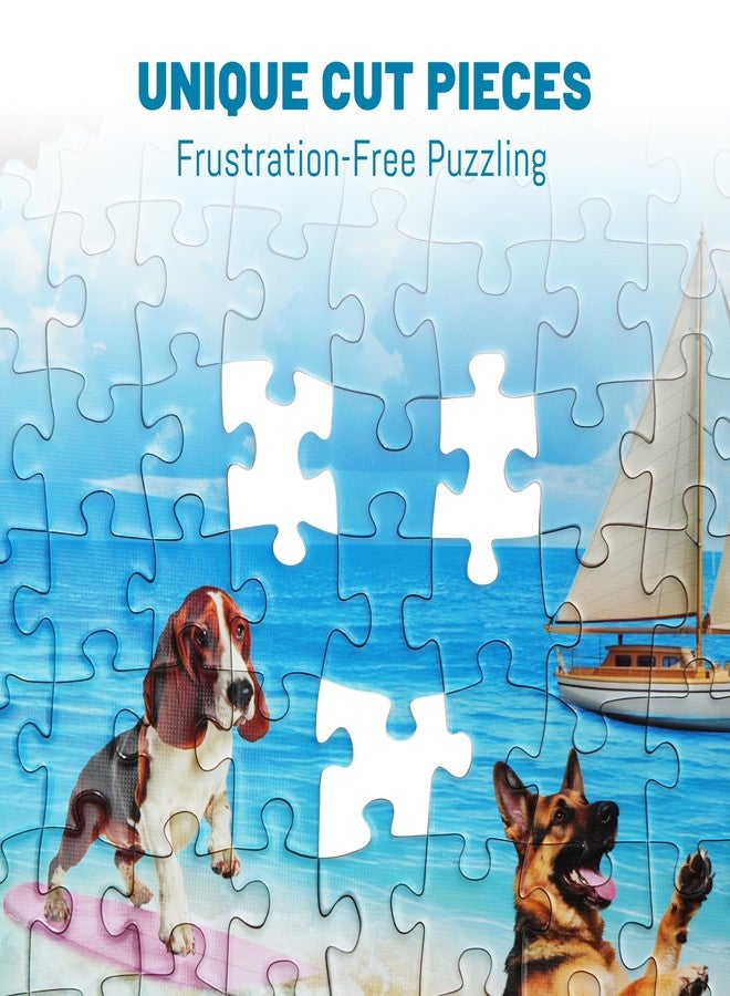 BenBen Puzzles for Adults 500 Pieces, Dogs on Vacation, Dog Jigsaw Puzzle with Patterns on Back, Funny Animal Puzzle, Challenging Puzzles for Family Game Night, Home Décor - Image 4