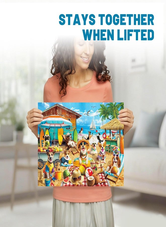 BenBen Puzzles for Adults 500 Pieces, Dogs on Vacation, Dog Jigsaw Puzzle with Patterns on Back, Funny Animal Puzzle, Challenging Puzzles for Family Game Night, Home Décor - Image 2