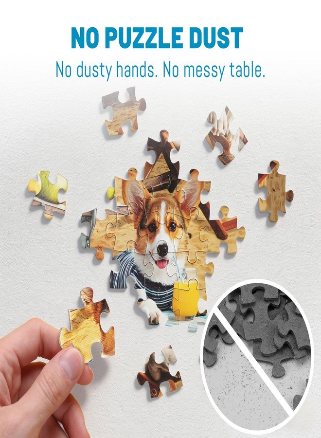 BenBen Puzzles for Adults 500 Pieces, Dogs on Vacation, Dog Jigsaw Puzzle with Patterns on Back, Funny Animal Puzzle, Challenging Puzzles for Family Game Night, Home Décor - Image 3