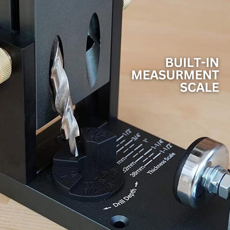 Massca Aluminum Pocket Hole Jig System Pro M2 Adjustable & Easy to Use Joinery Woodworking Tool For DIY Carpentry Projects - Image 5