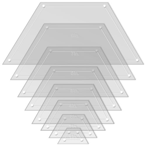 LaserThing Hexagon Quilting Template Set - 8", 7", 6", 5", 4", 3", 2", 1" Sizes with 1/4" Seam Allowance - Durable Acrylic Templates for Quilting, Patchwork, Crafting, & Sewing Projects - Image 2