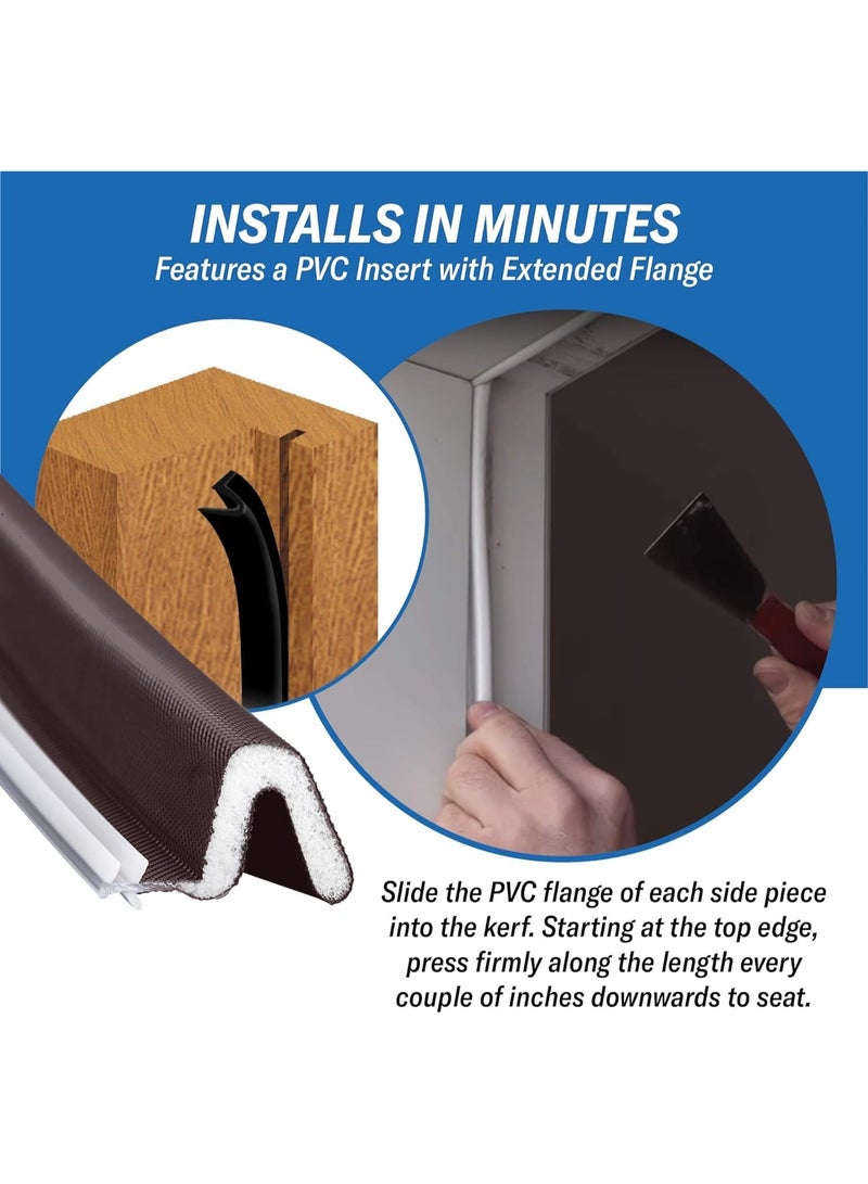 تراسل شريط عازل للأبواب، شريط عازل للأبواب على شكل حرف V بديل لشريط عازل للأبواب على شكل حرف V، شريط عازل للأبواب بفتحة إطار الباب، سهل القطع حسب الحجم - Image 5