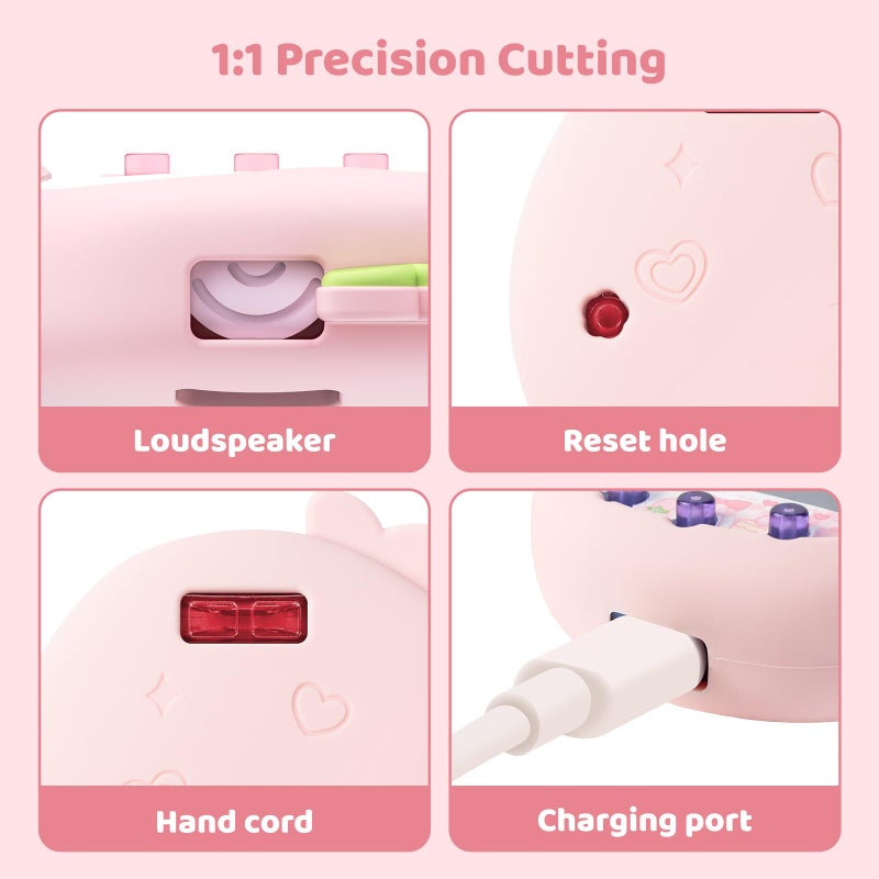 BUBBLELOGUS Strawberry Bubble Protective Case for Tamagotchi Uni, Soft TPU Silicone Cover with Faceplate & Charms Set, Anti-Scratch & Waterproof (Pink) - Image 3