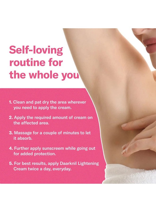 Qraa Daarknil Cream With Daarknil Polisher Combo Pack For Intimate Lightening/Dark Spots/Uneven Tone/Skin Whitening | For Dark Underarms, Neck, Knees, Elbows And Inner Thigh 50Gm*2 - Image 2