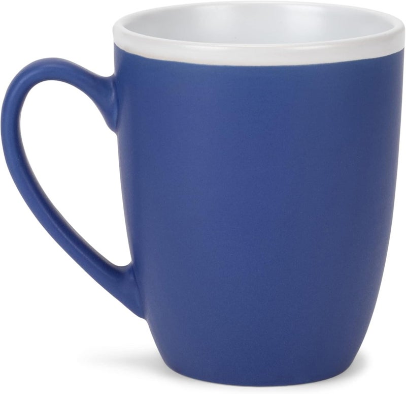 Elanze Designs Solid Color Blue White Interior 16 ounce Matte Ceramic Mugs Matching Set of 4 - Image 2
