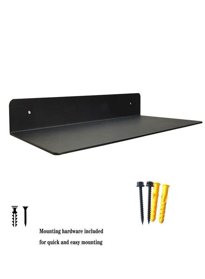 VOHYOV Linear Floating Shelf - Wall Mounted Metal Shelves, Heavy Duty Industrial Modern Steel Black Linear Metal Wall Shelf - Modern Farmhouse Living Room Decor (8-inch X 12-inch) - Image 5